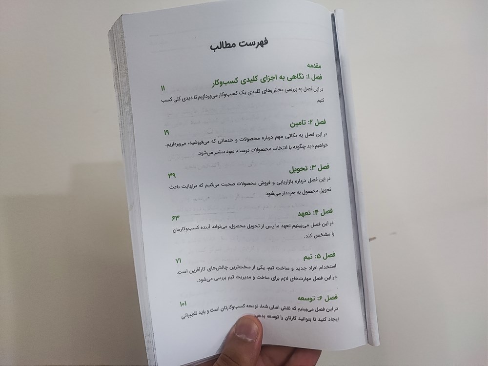 عکس گرفته شده از فصل های کتاب کسب و کار همین است